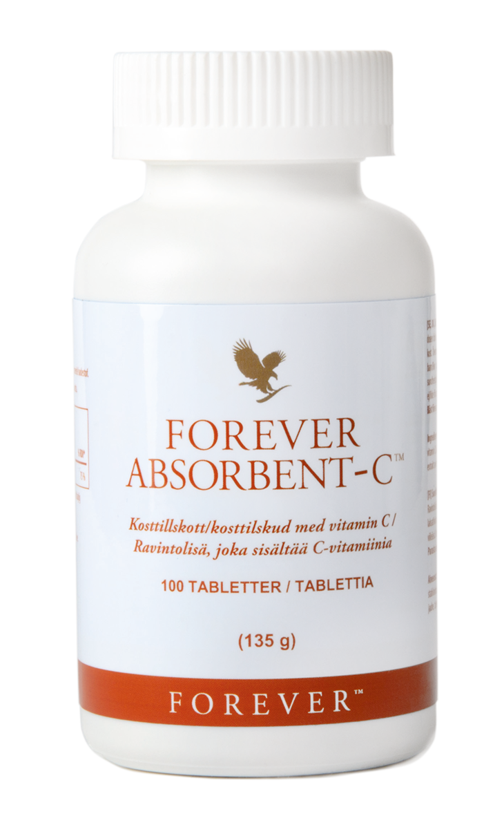 Do you need to boost your immune system? Dietary supplement Forever Absorbent-C contains 60 mg vitamin C per chewable tablet, and tastes of citrus.